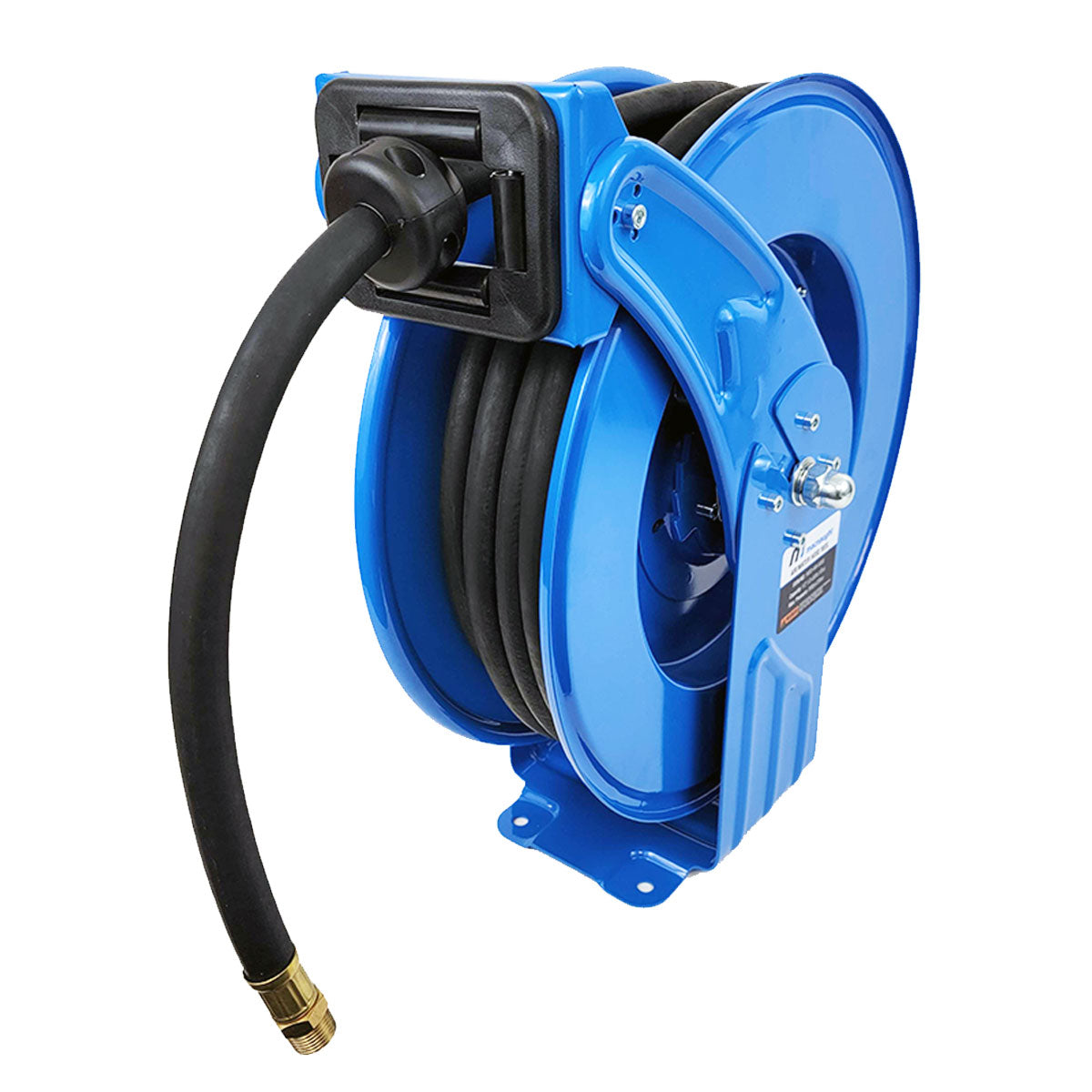 Retractable Air Hose Reel – 115ft Hose + 6.5ft Lead-in, Auto-Lock, Free-Stop Pull-to-Length Design
